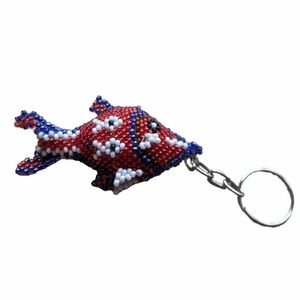 Beaded fish keychain